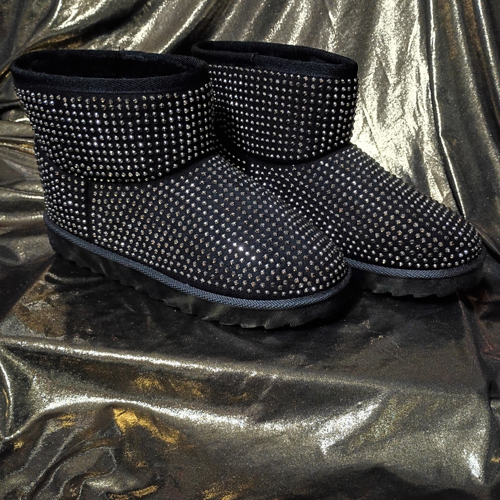 Women's Black Studded Ankle Boots